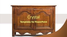  Presentation with cabinet - Audience pleasing presentation design consisting of small-old-oak-cabinet-isolated backdrop and a tawny brown colored foreground