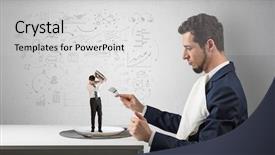  Presentation with eating - Amazing presentation theme having small one with doodled report backdrop and a  colored foreground