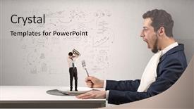  Presentation with eating - Amazing PPT theme having small one with doodled report backdrop and a  colored foreground