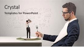  Presentation with business report - Audience pleasing presentation theme consisting of small one with doodled report backdrop and a  colored foreground