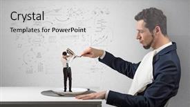  Presentation with eating - Slide deck with small one with doodled report background and a  colored foreground