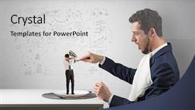  Presentation with eating - Colorful presentation design enhanced with small one with doodled report backdrop and a  colored foreground