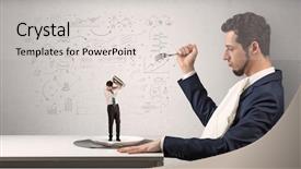  Presentation with eating - Presentation theme having small one with doodled report background and a  colored foreground