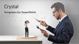  Presentation with eating - Presentation design featuring small one with doodled report background and a light gray colored foreground