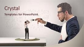  Presentation with eating - Theme having small one with doodled report background and a  colored foreground