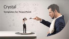  Presentation with eating - Presentation theme consisting of small one with doodled report background and a  colored foreground