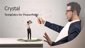  Presentation with business report - Presentation theme enhanced with small one with doodled report background and a lemonade colored foreground