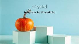  Presentation with blue orange - Slides consisting of small-orange-pumpkin-on-pastel background and a light blue colored foreground