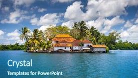  Presentation with traditional medicinal plants - PPT layouts having small peninsula with the traditional background and a ocean colored foreground