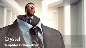  Presentation with angry people - Slide deck consisting of small people - businessman headshot with little angry background and a  colored foreground