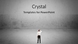  Presentation with urban - Amazing presentation design having small people - tiny elegant businessman standing backdrop and a light gray colored foreground