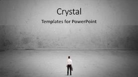  Presentation with urban - Beautiful PPT theme featuring small people - tiny elegant businessman standing backdrop and a light gray colored foreground