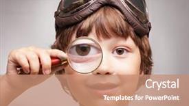  Presentation with cub boy scout oath scouts - Slides enhanced with small people magnifier hands - happy boy with magnifying background and a  colored foreground