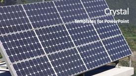  Presentation with photovoltaic - Presentation theme featuring small photovoltaic panel for electric background and a gray colored foreground