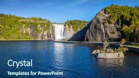  Presentation with island - PPT theme consisting of small picturesque artificial island background and a ocean colored foreground