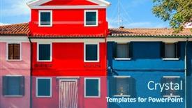  Presentation with cultural - Theme enhanced with small-picturesque-island-of-burano background and a ocean colored foreground