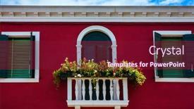  Presentation with cultural - PPT theme featuring small-picturesque-island-of-burano background and a violet colored foreground