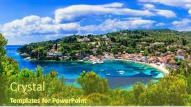  Presentation with scenic - Presentation theme featuring small-picturesque-island-paxos background and a tawny brown colored foreground