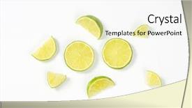  Presentation with lime - Audience pleasing slide deck consisting of small pieces of fresh lime backdrop and a white colored foreground