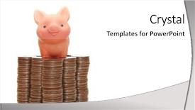  Presentation with pig - Presentation theme enhanced with bring pink - small pig protects your money background and a white colored foreground