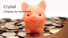  Presentation with pig - Slides featuring bring pink - small pig sits on coins background and a lemonade colored foreground