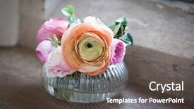  Presentation with flowers vase - Theme enhanced with small pink flowers in vase background and a dark gray colored foreground