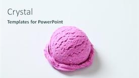  Presentation with ice cream - PPT layouts having small-pink-ice-cream-scoop background and a sky blue colored foreground