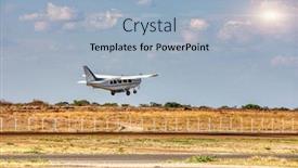  Presentation with africa safari - Presentation theme consisting of small-planes-used-in-africa background and a light blue colored foreground