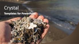 Presentation with food problem - PPT layouts having small-plastic-parts-and-microplastics background and a tawny brown colored foreground