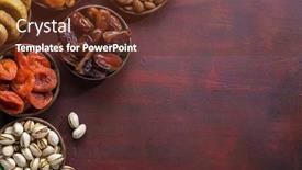  Presentation with date palm - Cool new slide set with small-plates-with-dried-fruits backdrop and a tawny brown colored foreground