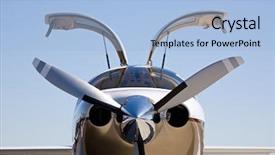  Presentation with aircraft - Cool new presentation design with small private aircraft with doors backdrop and a light blue colored foreground