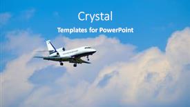  Presentation with private jet - Slide deck featuring small-private-jet-airplane-preparing background and a teal colored foreground