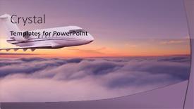  Presentation with flying - Slide deck consisting of small-private-jetplane-flying-above background and a coral colored foreground