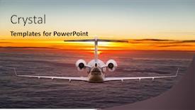  Presentation with flying - PPT layouts with small-private-jetplane-flying-above background and a blonde colored foreground