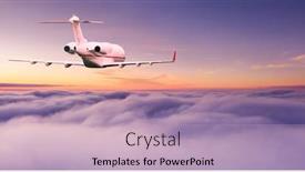  Presentation with flying - Slide deck consisting of small-private-jetplane-flying-above background and a light blue colored foreground