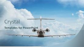  Presentation with transportation - Beautiful theme featuring small-private-jetplane-flying-above backdrop and a lemonade colored foreground