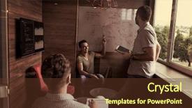  Presentation with team group - PPT layouts featuring people group in small private background and a tawny brown colored foreground