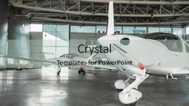  Presentation with propeller - Presentation design consisting of small private turbo-propeller airplane background and a light gray colored foreground