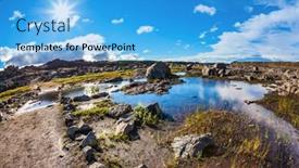  Presentation with stones - PPT theme featuring small-puddle-and-huge-stones background and a teal colored foreground