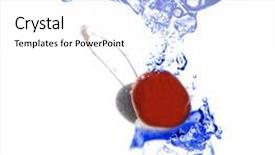 Presentation with blue drops - Audience pleasing PPT theme consisting of small red cherry fal backdrop and a white colored foreground