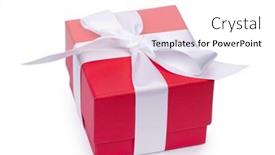  Presentation with gift ribbon - Beautiful slide deck featuring small-red-gift-box backdrop and a white colored foreground