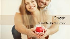  Presentation with heart - Cool new PPT layouts with small red heart on light backdrop and a coral colored foreground