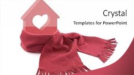  Presentation with white house - Amazing slide deck having small red house with heart backdrop and a white colored foreground