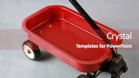  Presentation with red and silver - PPT theme with small red wagon background and a crimson colored foreground