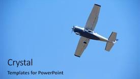  Presentation with airplane - Cool new slides with small retro airplane clear blue backdrop and a light blue colored foreground