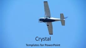  Presentation with clear - PPT theme featuring small retro airplane clear blue background and a light blue colored foreground
