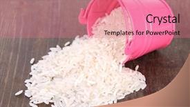  Presentation with grains - PPT layouts featuring funny cow on a green summer meadow background and a tawny brown colored foreground