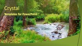  Presentation with river forest - Slide set having small-river-in-a-wild background and a tawny brown colored foreground