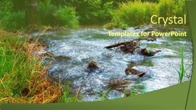  Presentation with river forest - Theme enhanced with small-river-in-a-wild background and a tawny brown colored foreground