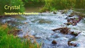  Presentation with river forest - Slides having small-river-in-a-wild background and a tawny brown colored foreground